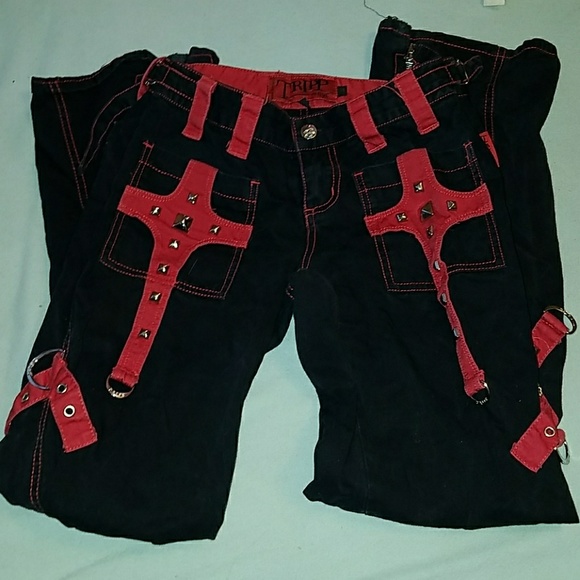 black and red tripp pants